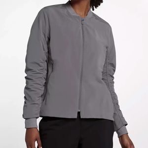 Nike Shield Golf Bomber Jacket Gunsmoke Black Mustard Yellow Lining-Small